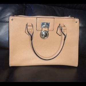 Tan colored handbag